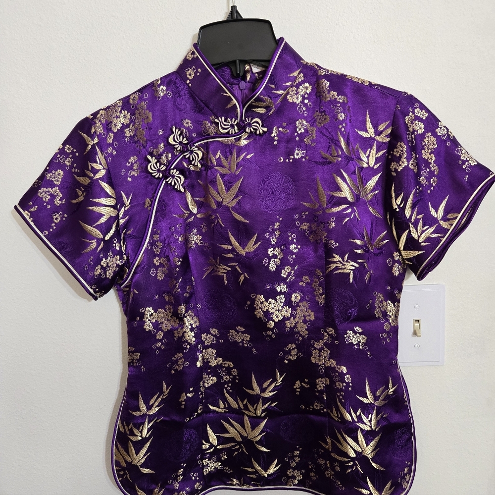 Purple Floral Women's Blouse
